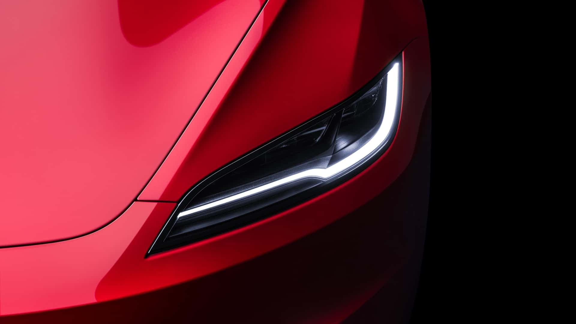 Tesla Model 3 headlight close-up